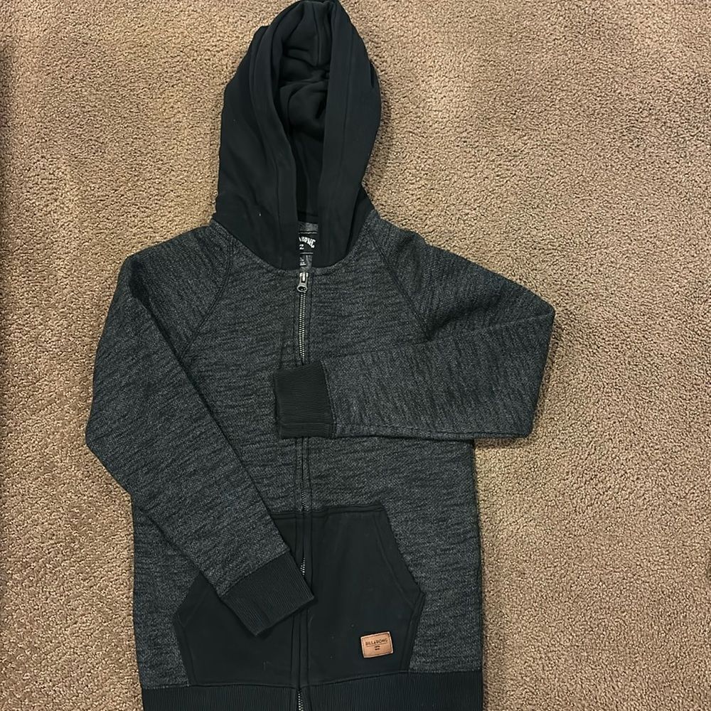 Billabong Boys Dark Grey Hooded Zip-up Sweatshirt